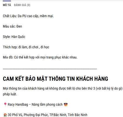 Đọc kĩ mô tả sản phẩm